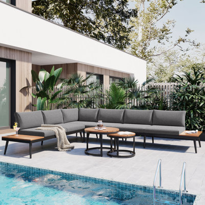 Acacia 6 - Person Modular Patio Conversation Set with Cushions