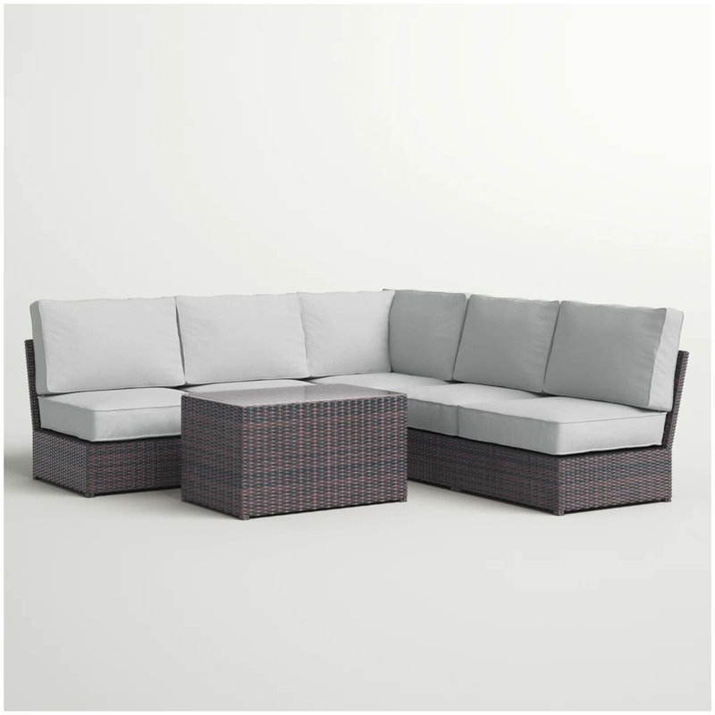 Ensemble de conversation avec coussins pour 4 personnes - entièrement assemblé, aucun assemblage requis