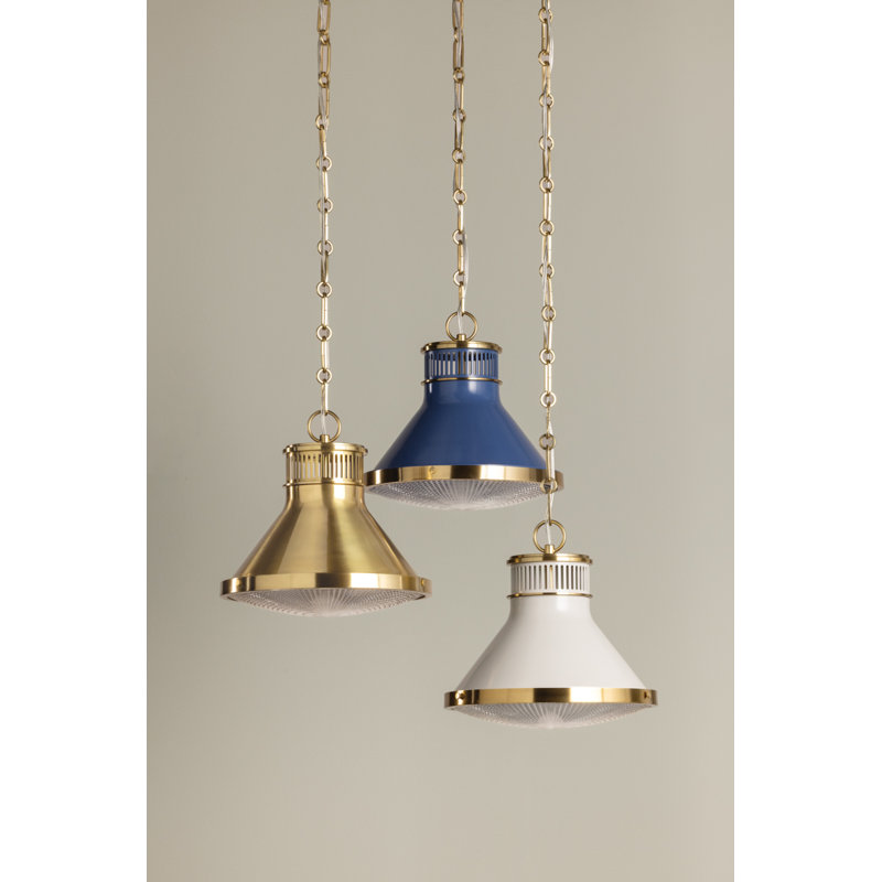 Highclere Pendant in Aged Brass by Mark D. Sikes, 12" H x 12.75" W x 12.75" D, Aged Brass