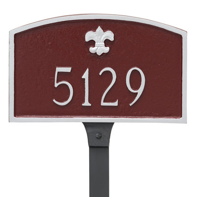 Enseigne d’adresse pour pelouse sur 1 ligne Fleur de Lis