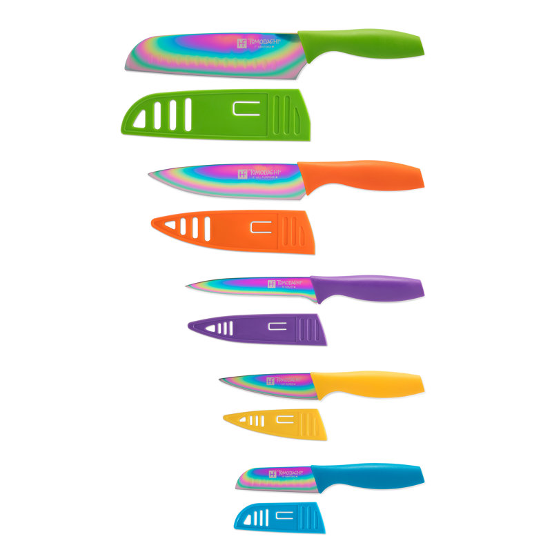 Hampton Forge Tomodachi Titanium - 10 Piece Knife Set with 5 Matching Blade Guards