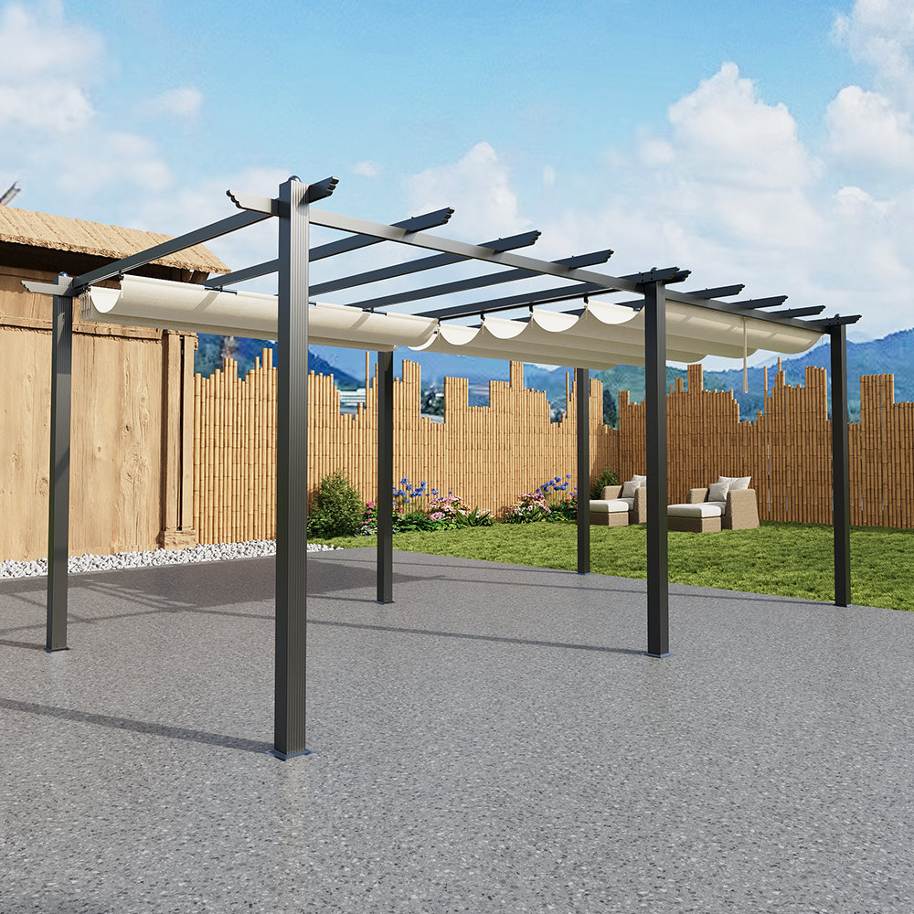10x20ft Aluminium Pergola with Retractable Roof