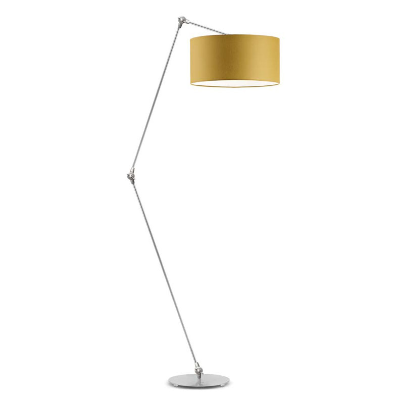 Ayal 177cm Task Floor Lamp, Silver, Mustard