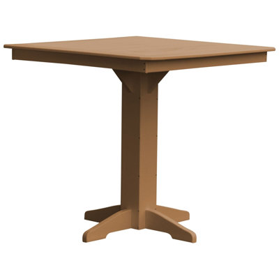  Poly Composite Square Bar Table, 44 in., Cedar