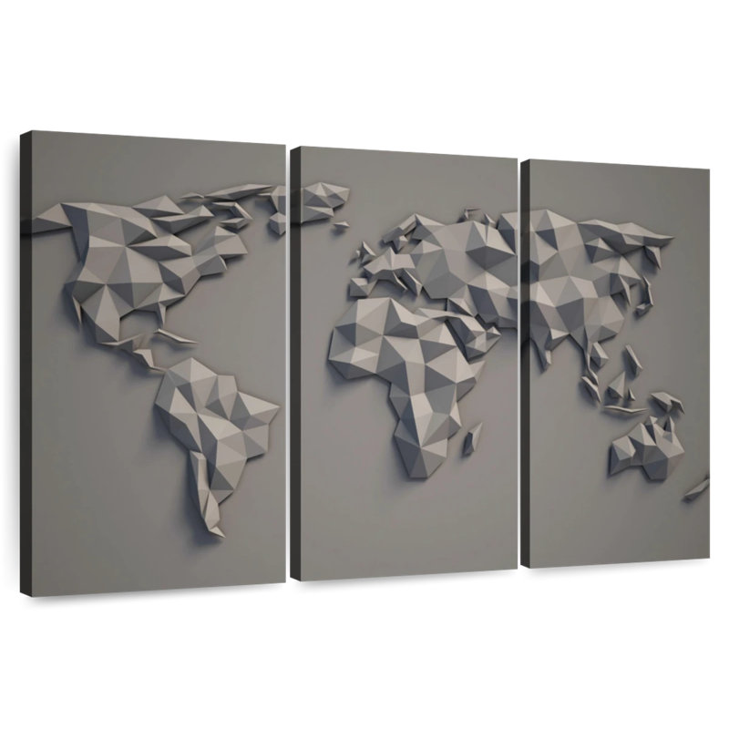 Carte du monde en relief Aliaz, H 20 po x l 33 po