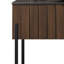 Meuble-lavabo autoportant de 36 po avec cuve en céramique noire pré-assemblée et motif pierre avec plateau en noyer foncé grain de bois