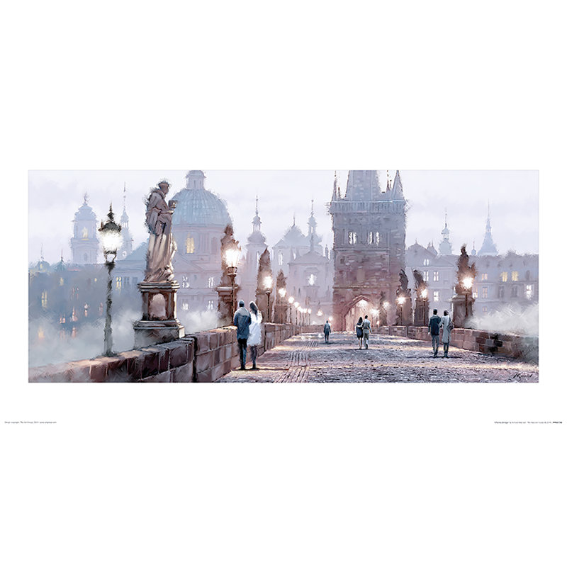 Charles Bridge by Richard Macneil - No Frame Painting, 30 cm H x 60 cm W x 0.01 cm D
