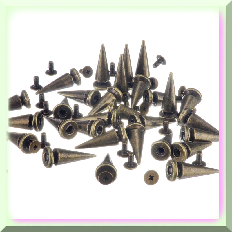 Bronze Metal Tree Spikes & Studs - 30 Sets 25MM