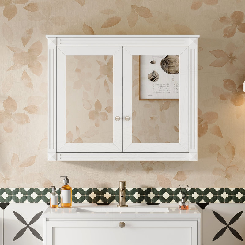Armoire de rangement murale 36 po x 28 po, Blanc