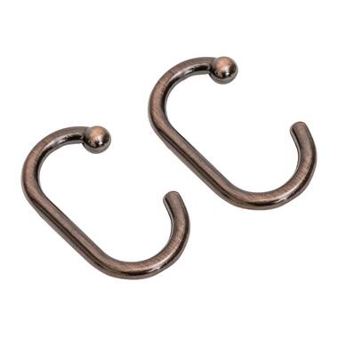 Shower Curtain Hooks Rings, Rust-Resistant Metal Shower Curtain Hooks Rings  for Bathroom Shower Rods Curtains - Set of 12, Bronze-Bronze