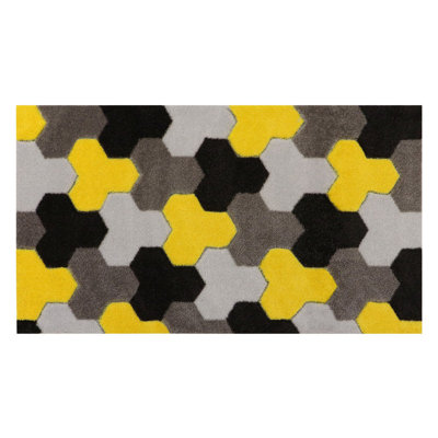 Hand Carved Non-Slip Geometric Doormat