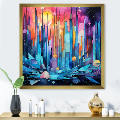 Midnight Cityscape Spectrum 3 - art mural paysage urbain