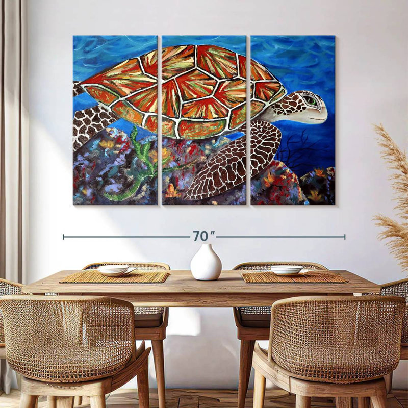 Brampt Splashy Sea Turtle, 42" H x 65" W