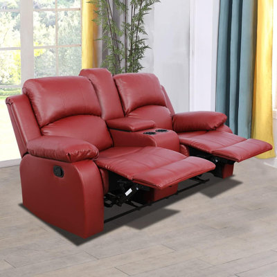 2-Seater Semi Pu And Pvc Reclining Sofa