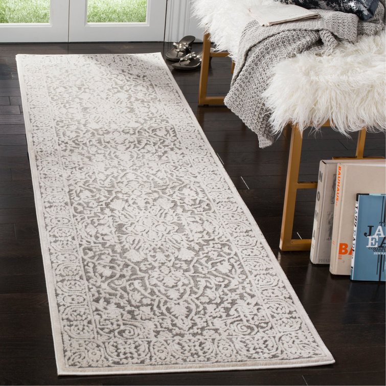 Dark Gray/Cream Runner Rug
