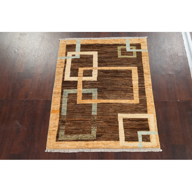 Tapis géométrique en laine Gabbeh 4 x 5