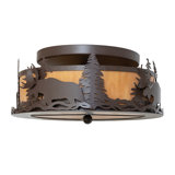 Moose At Dusk 2 - Light Semi Flush Mount