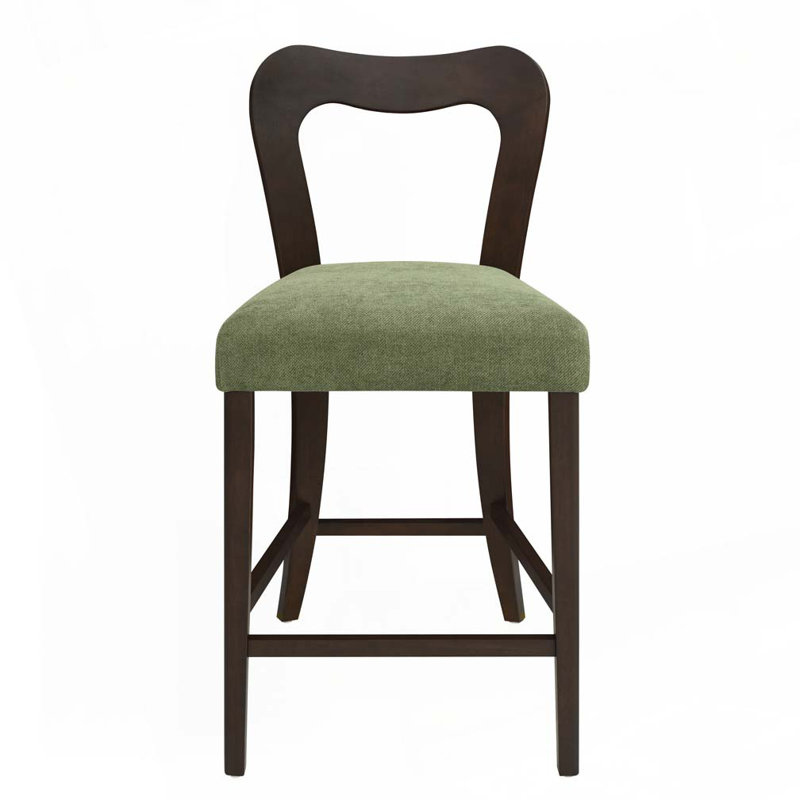Tabouret de comptoir en bois massif, tabourets de bar, Vert, Marron foncé