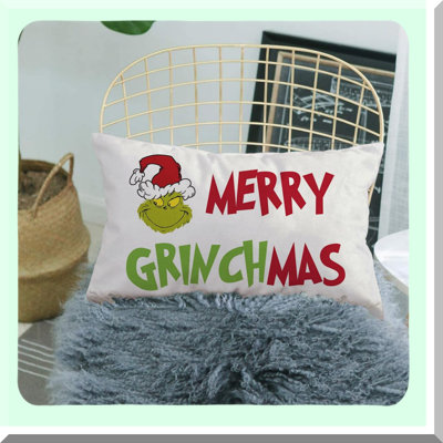 Merry Linen Cushion Cover - Festive Throw Pillow Cover
