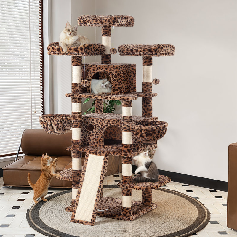 68" H Multi-Level Cat Tree, Brown