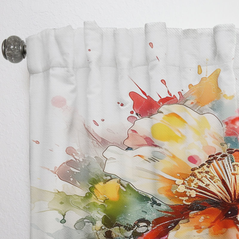 Chalise - Colorful Lily Splash I - Modern Curtain - Velvet Room Darkening - 1 panel, 52" W x 108" L