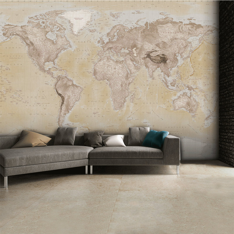 4 Piece Wallpaper Mural, 2.53m L x 366cm W, Neutral