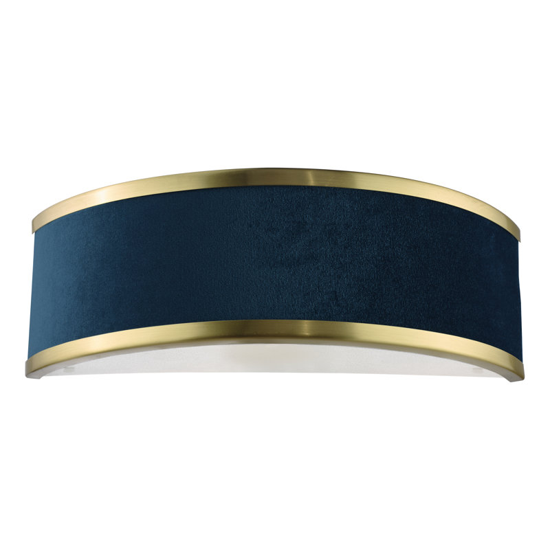 Wall Light, Navy, Brushed Brass