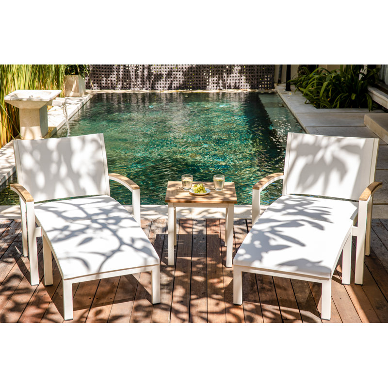 Tribeca Aluminum Sling Ottoman, White
