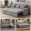 Canapé-lit rembourré avec lit escamotable et chaise longue - Accoudoirs de rangement larges et poches latérales pour le salon, la chambre à coucher ou le bureau personnel-566539130-785648011
