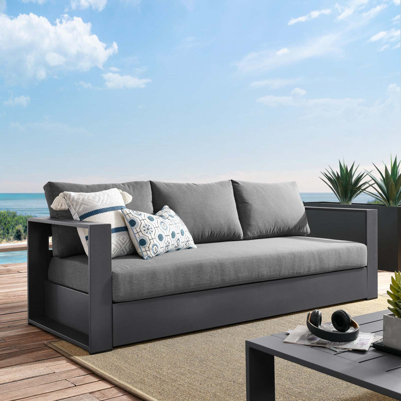  Canapé d'extérieur en aluminium thermolaqué Tahoe, Gris anthracite, Gris