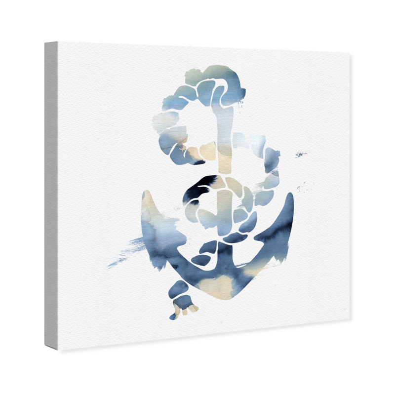 « aquarelle anchor », reproduction d’art sur toile tendue, H 30 po x l 30 po x P 1,5 po