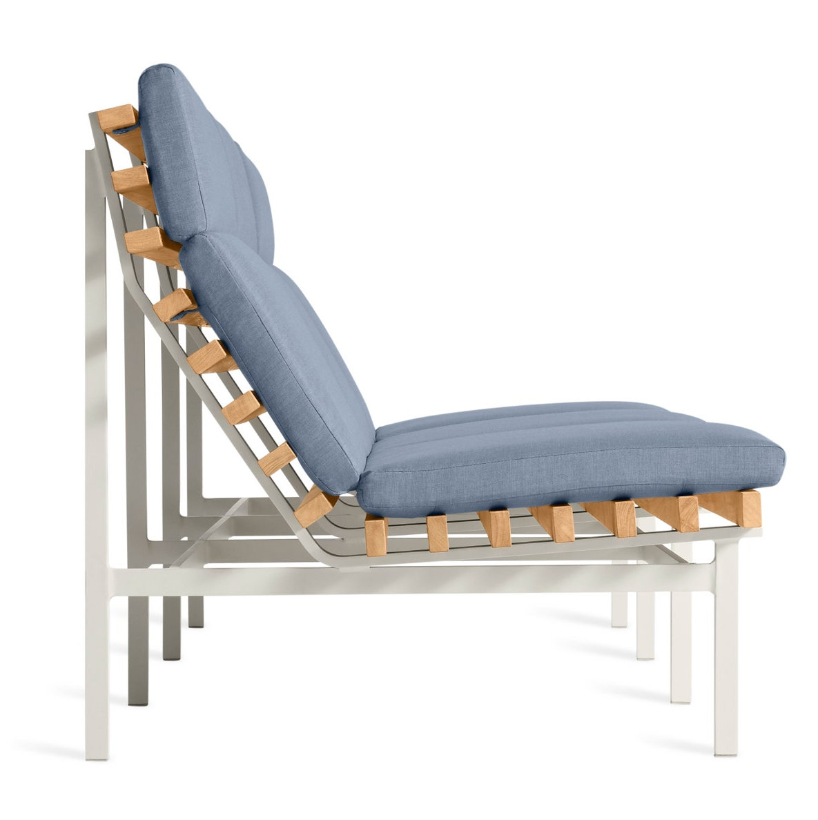 Perch 88'' Wide Powder Coated Aluminum Patio Sofa with Cushions, Sunbrella Haze, White