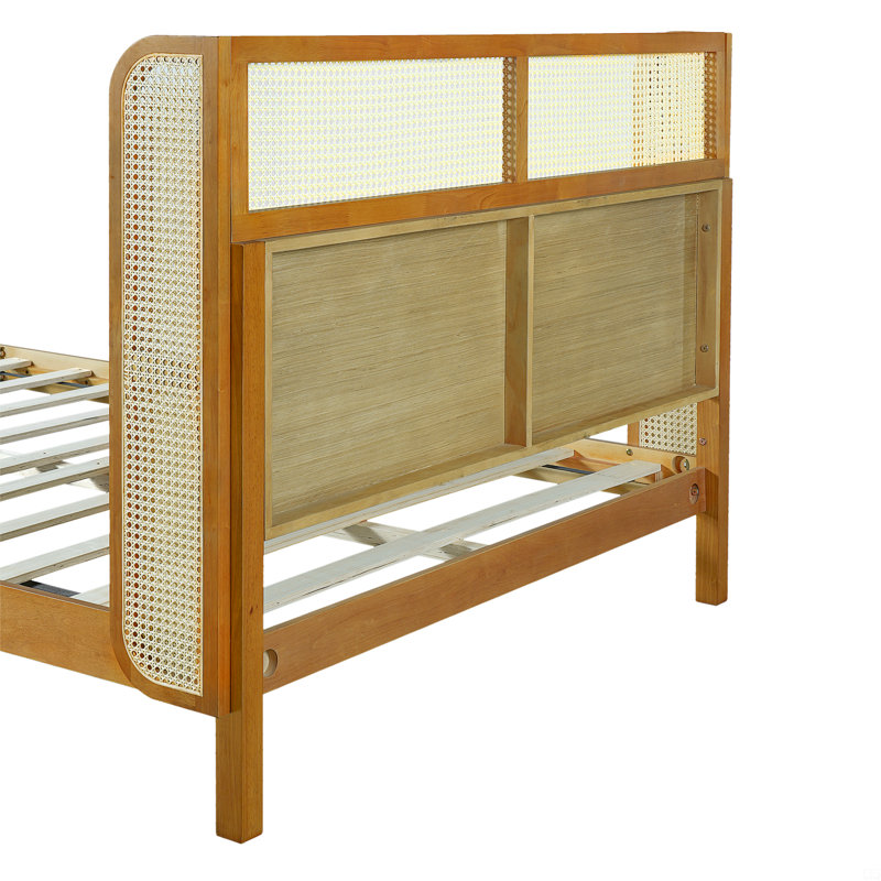 Rubber Wood Platform Bed Frame, Queen Bed Frame, Queen