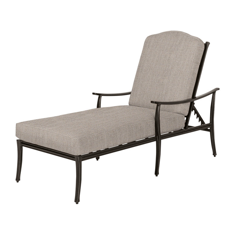 Edge Chaise Lounge Frame with Sunbrella Cushions, Midnight Gold, Cast Ash Sunbrella® Plainweave