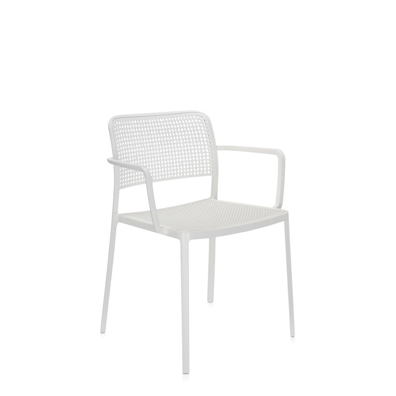 Audrey Armchair, White, White Painted Steel