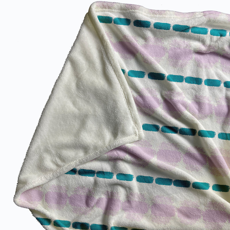 Jeté polaire Funky Junky, L 30 po x L 40 po, 1.75, Mauve / bleu