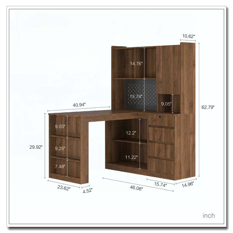 Bureau en L, Bois 4