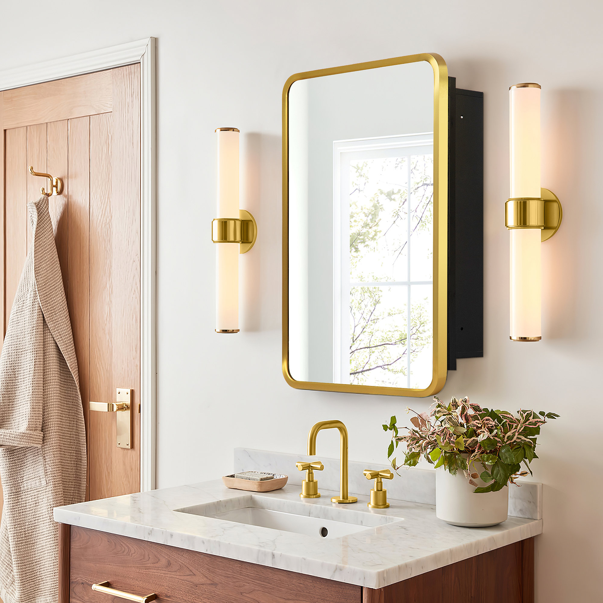 Surface mount framed medicine cabinet discount