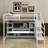 Full Size Metal Loft Bed With TV Stand, Metal Loft Bed With Staircase And Wardrobe-542199259