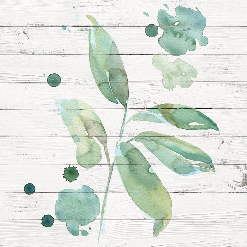 «Tranquil Greenery», peinture à l'aquarelle sur toile, H 40 po x l 40 po