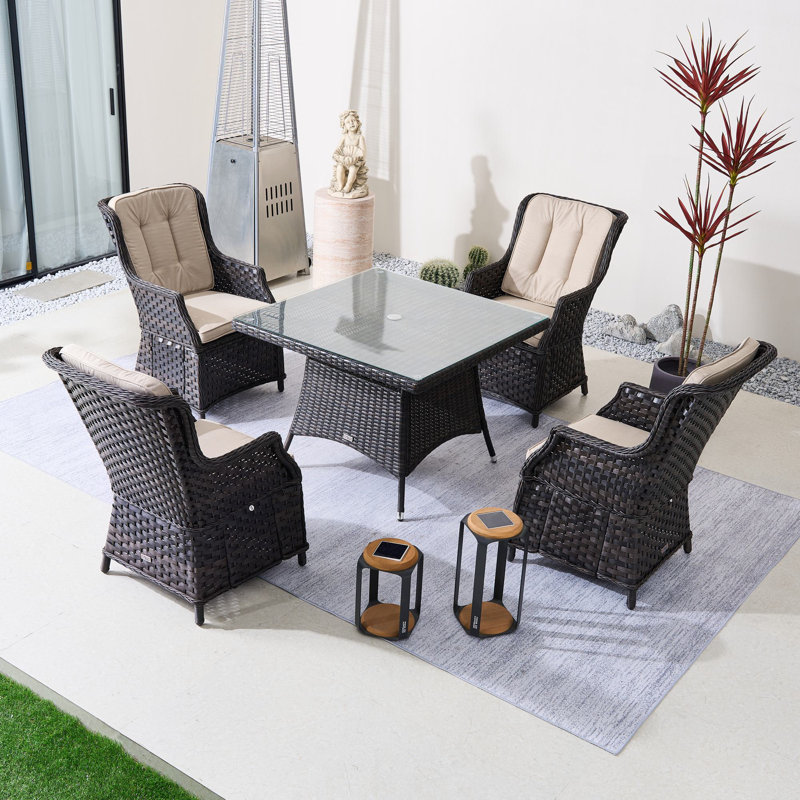 Aelys  4-Person Square Dining Set With Cushions