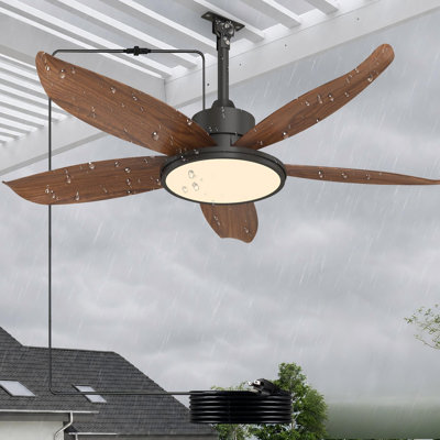 Ventilateur de plafond 42 pouces à 5 pales avec lumière DEL et télécommande