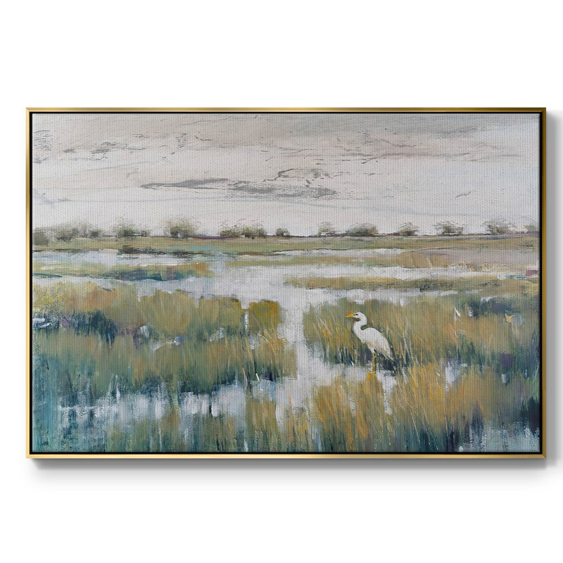 " Marshland View VI ", Gold Framed, 27" H x 41" W x 2" D