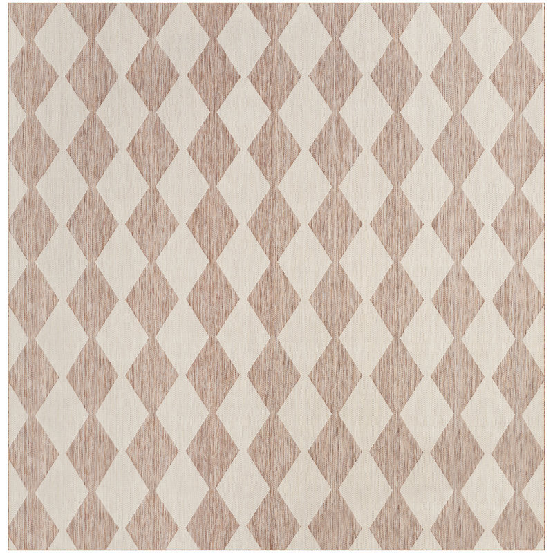 Tapis intérieur / extérieur rectangulaire Positano, Beige, Square 10'