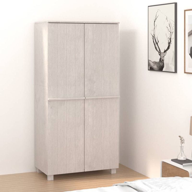 Jabier 2 Door Solid + Manufactured Wood Wardrobe, White