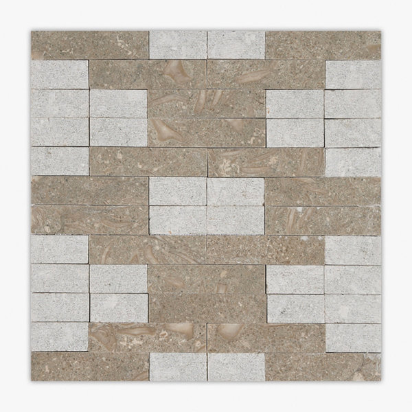 Seagrass Multi-Textured Barcelona Limestone Mosaic