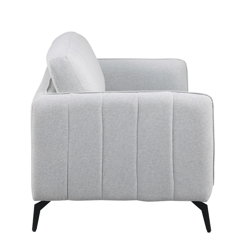 Chari Living Room Set, Chari Light Grey Fabric