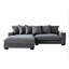 Canapé modulaire surdimensionné deux pièces faisant face à gauche Luxe pour salon, canapé en L de 102,4 po avec méridienne, revêtu de tissu velours côtelé, gris foncé-1412936015