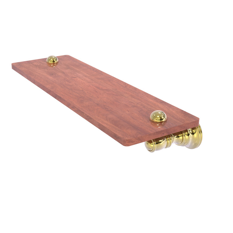 Freyja Ironwood Bracket Shelf, Unlacquered Brass, 2.4" H x 16" W x 5.54" D