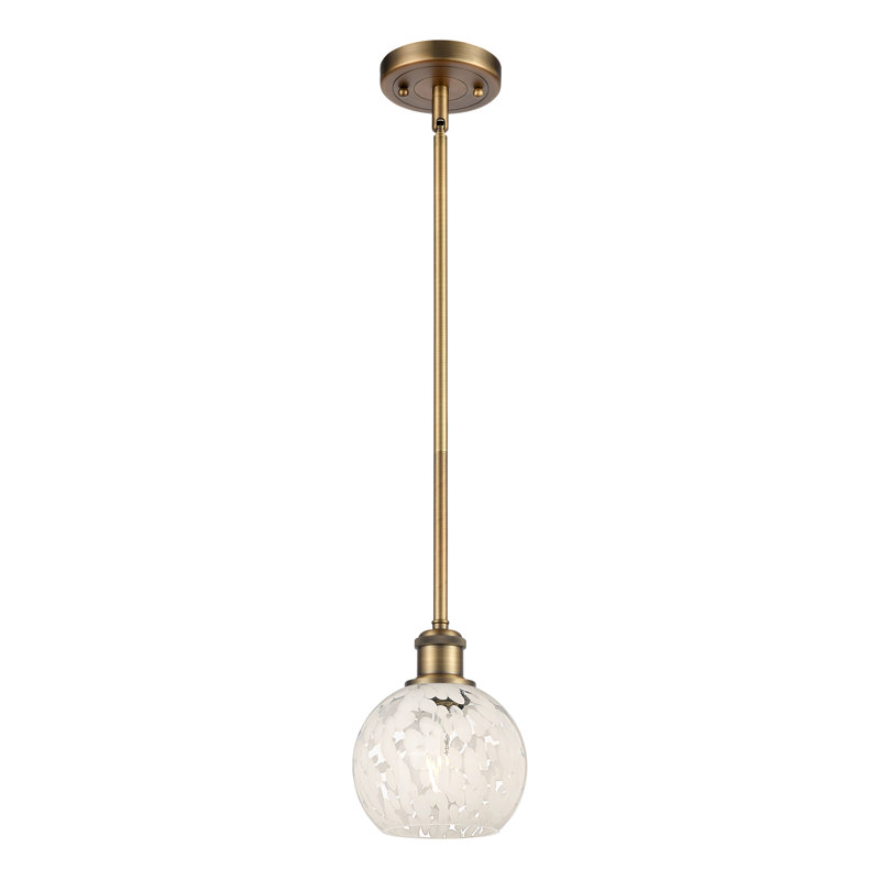 Luminaire suspendu 1 lumière Ballston Mouchette-516-G1216, H 8 po x l 6 po x P 6 po, Laiton brossé